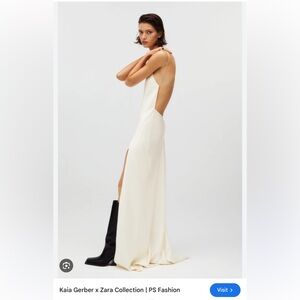 Kaia Gerber & Zara collaboration white silk dress size XS